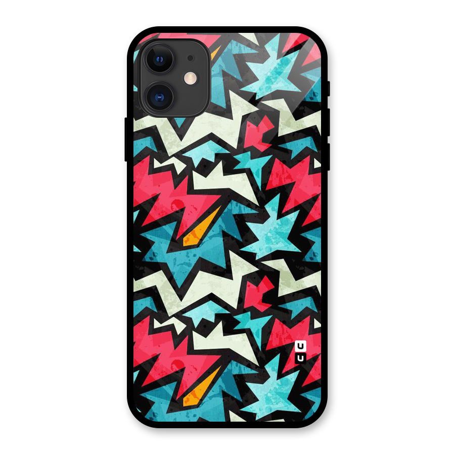 Electric Color Design Glass Back Case for iPhone 11