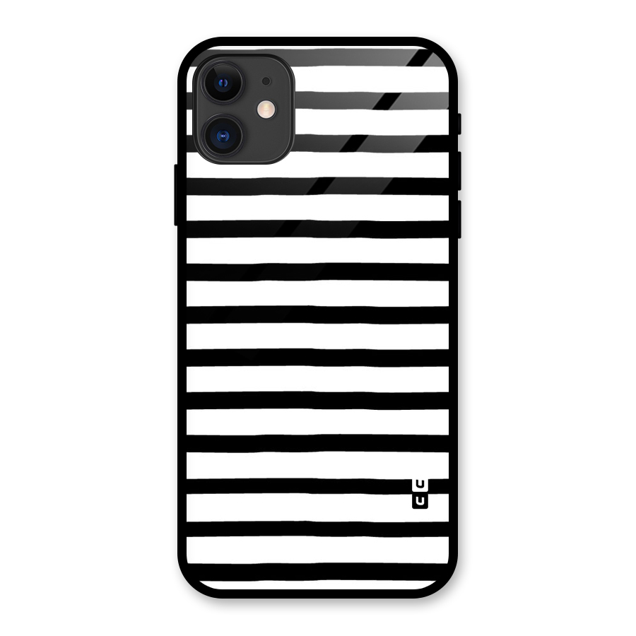 Elegant Basic Stripes Glass Back Case for iPhone 11