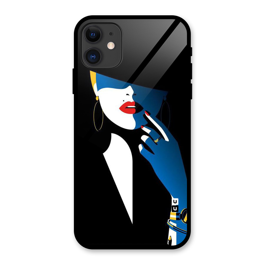 Elegant Woman Glass Back Case for iPhone 11