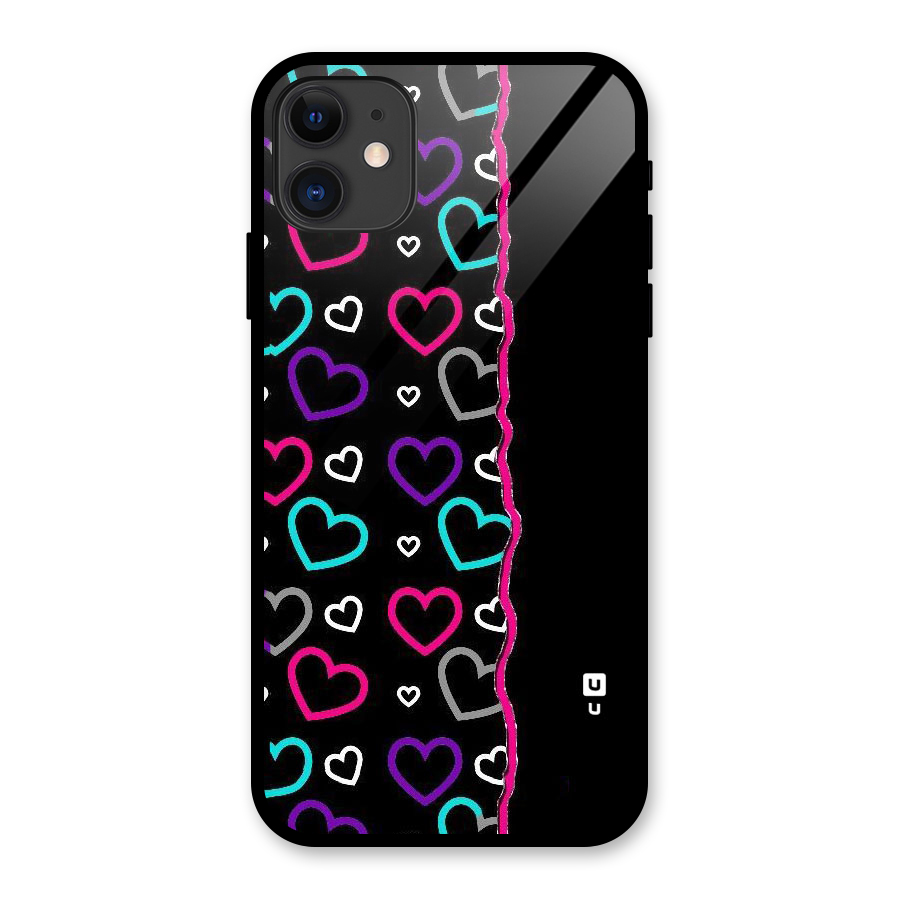 Empty Hearts Glass Back Case for iPhone 11