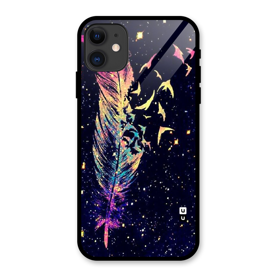 Feather Bird Fly Glass Back Case for iPhone 11