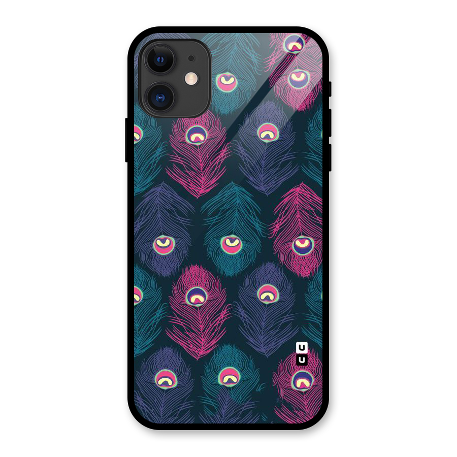 Feathers Patterns Glass Back Case for iPhone 11