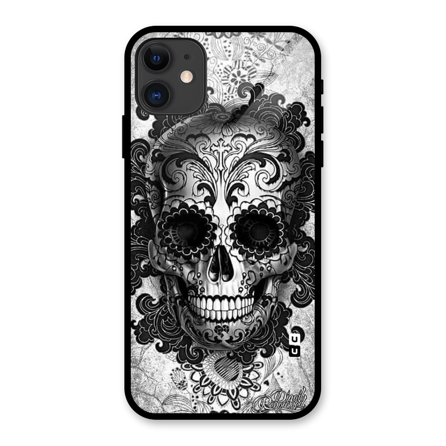 Floral Ghost Glass Back Case for iPhone 11