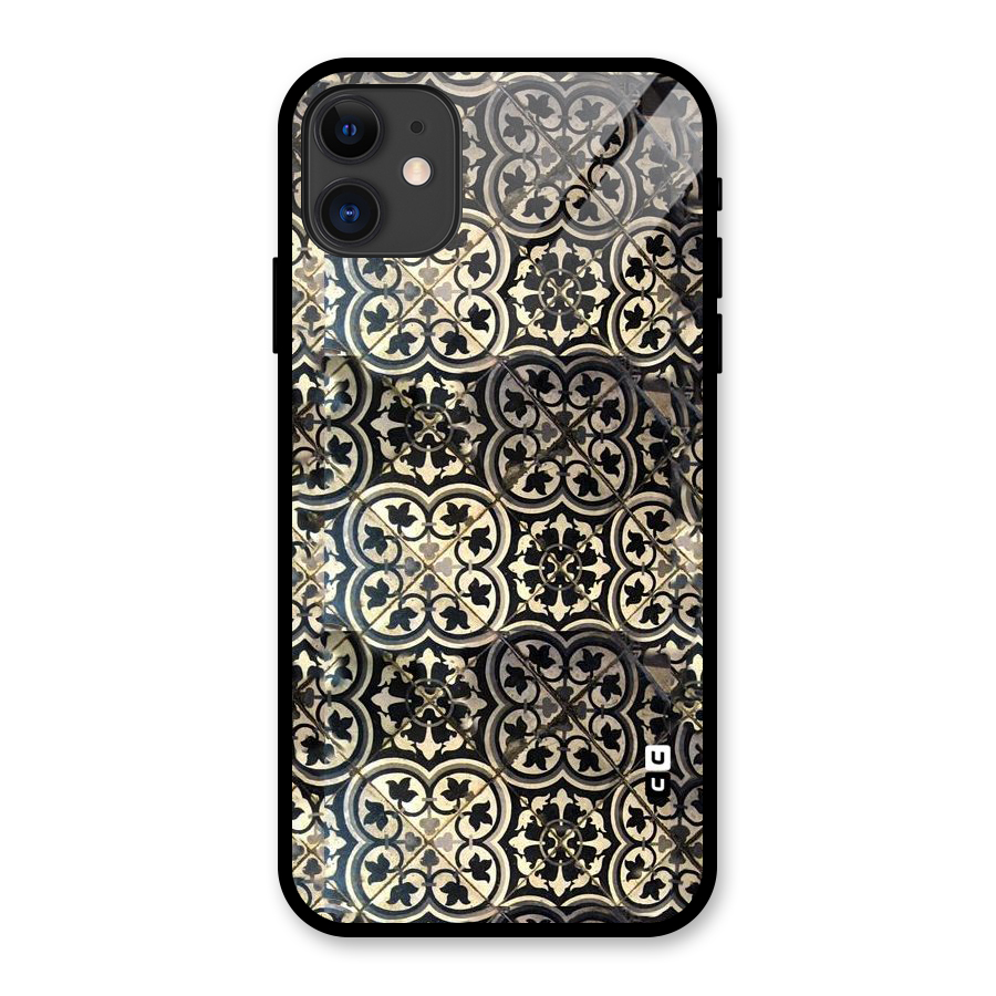 Floral Tile Glass Back Case for iPhone 11