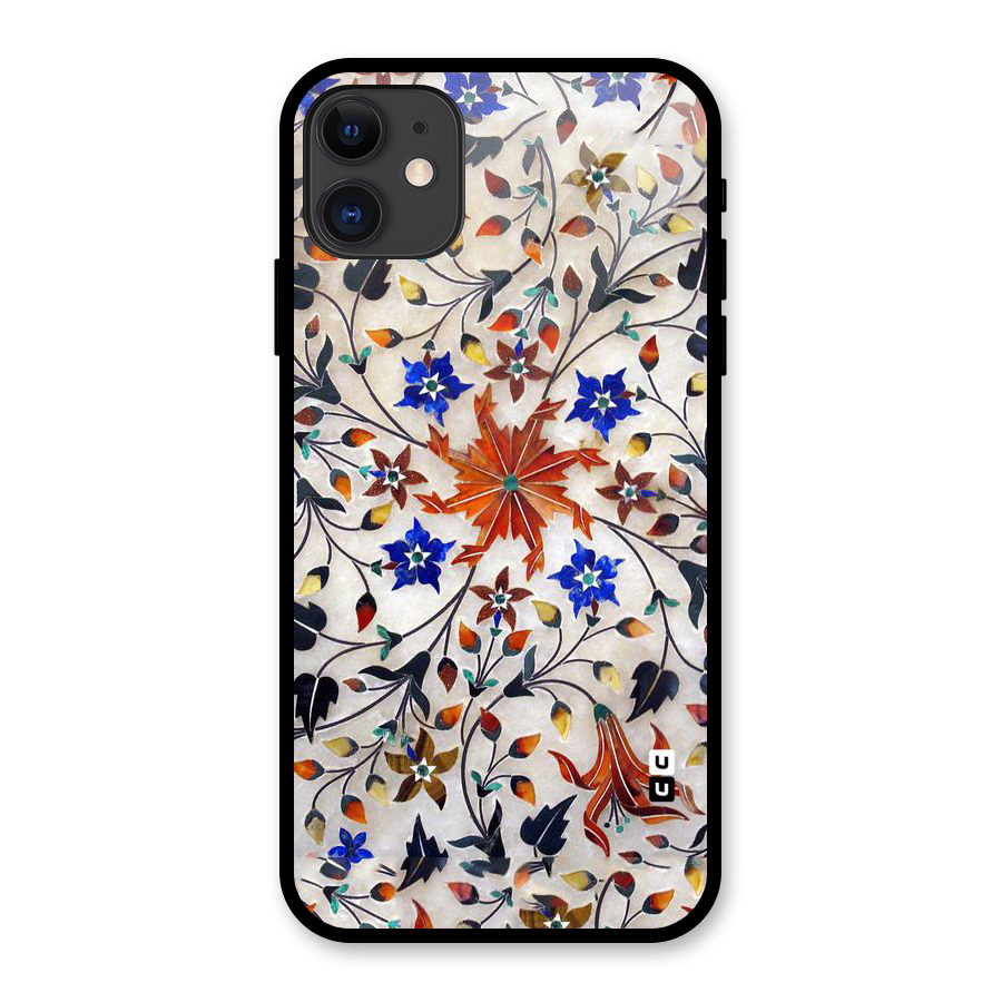 Floral Vintage Bloom Glass Back Case for iPhone 11