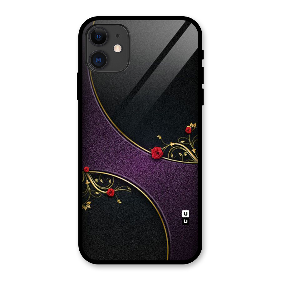 Flower Curves Glass Back Case for iPhone 11