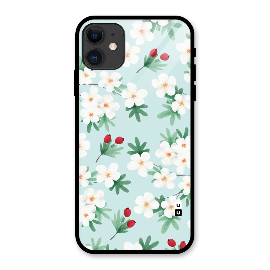 Flowers Pastel Glass Back Case for iPhone 11