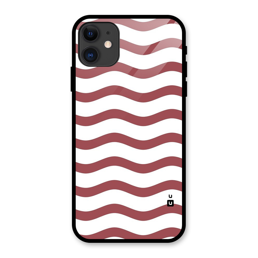 Flowing Stripes Red White Glass Back Case for iPhone 11