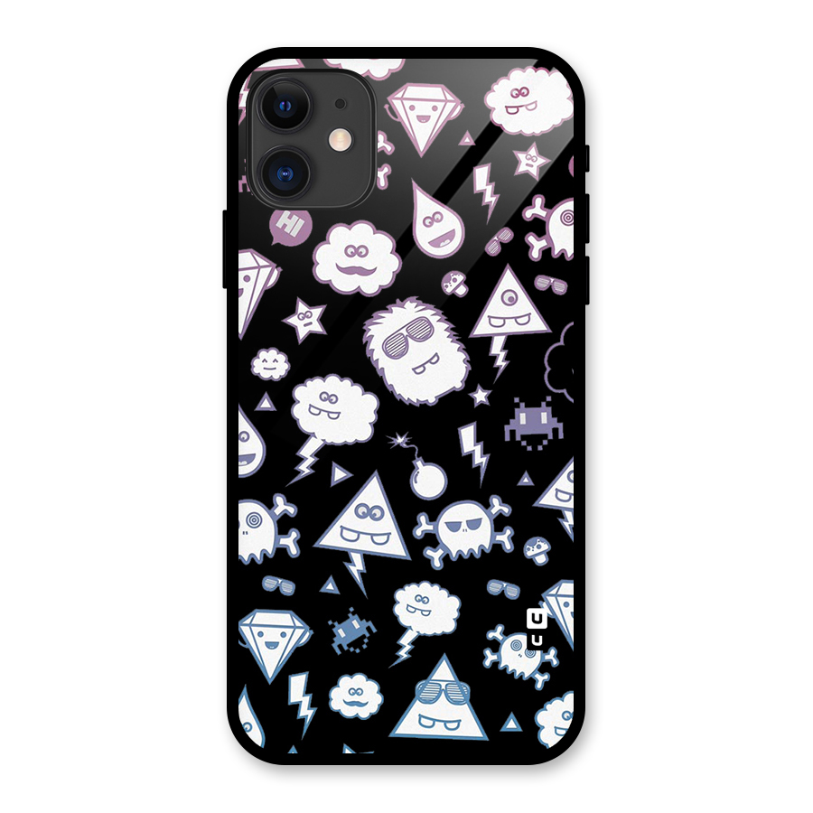 Funny Faces Glass Back Case for iPhone 11