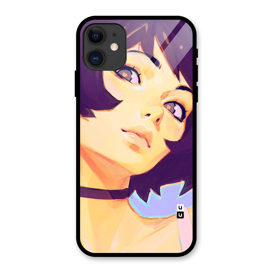 Girl Face Art Glass Back Case for iPhone 11