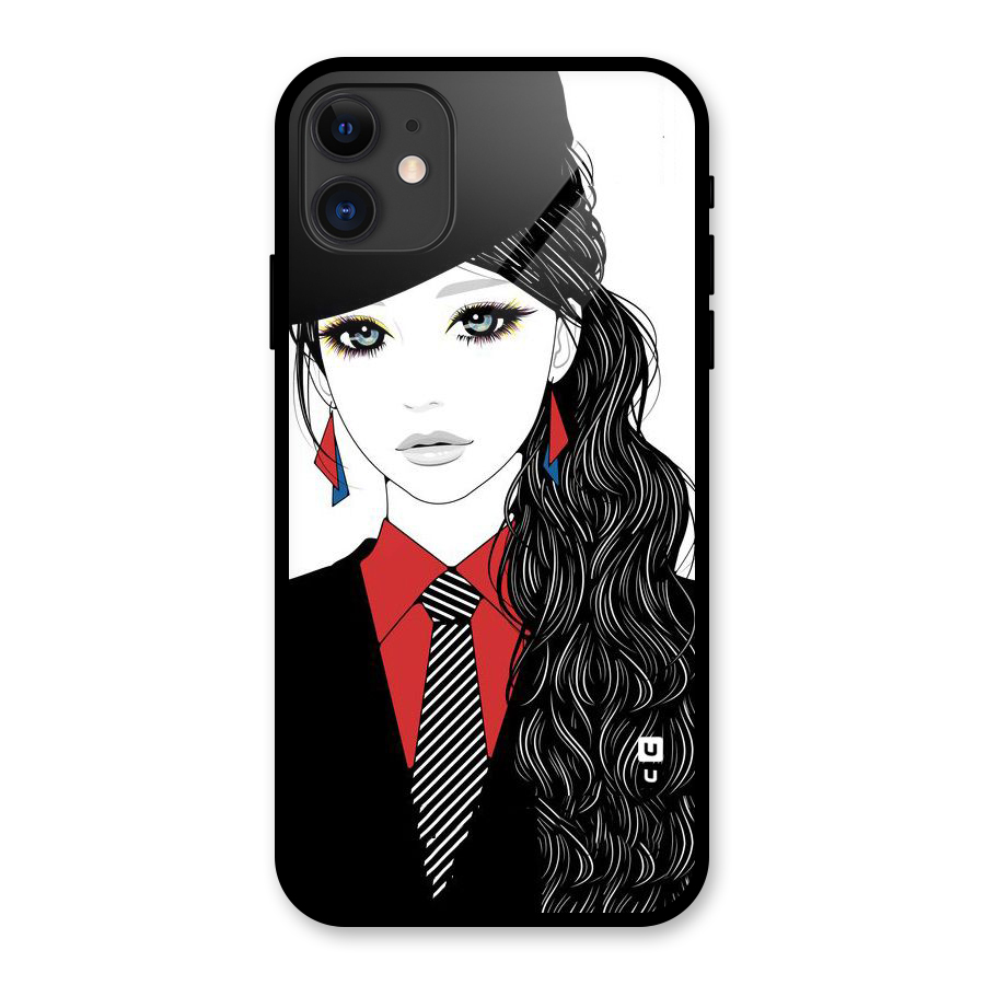 Girl Tie Glass Back Case for iPhone 11