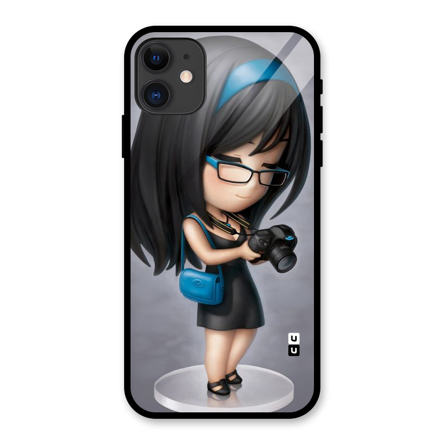 Girl With Camera Glass Back Case for iPhone 11