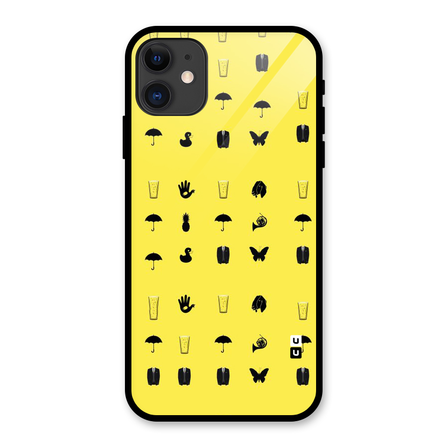 Glass Pattern Glass Back Case for iPhone 11