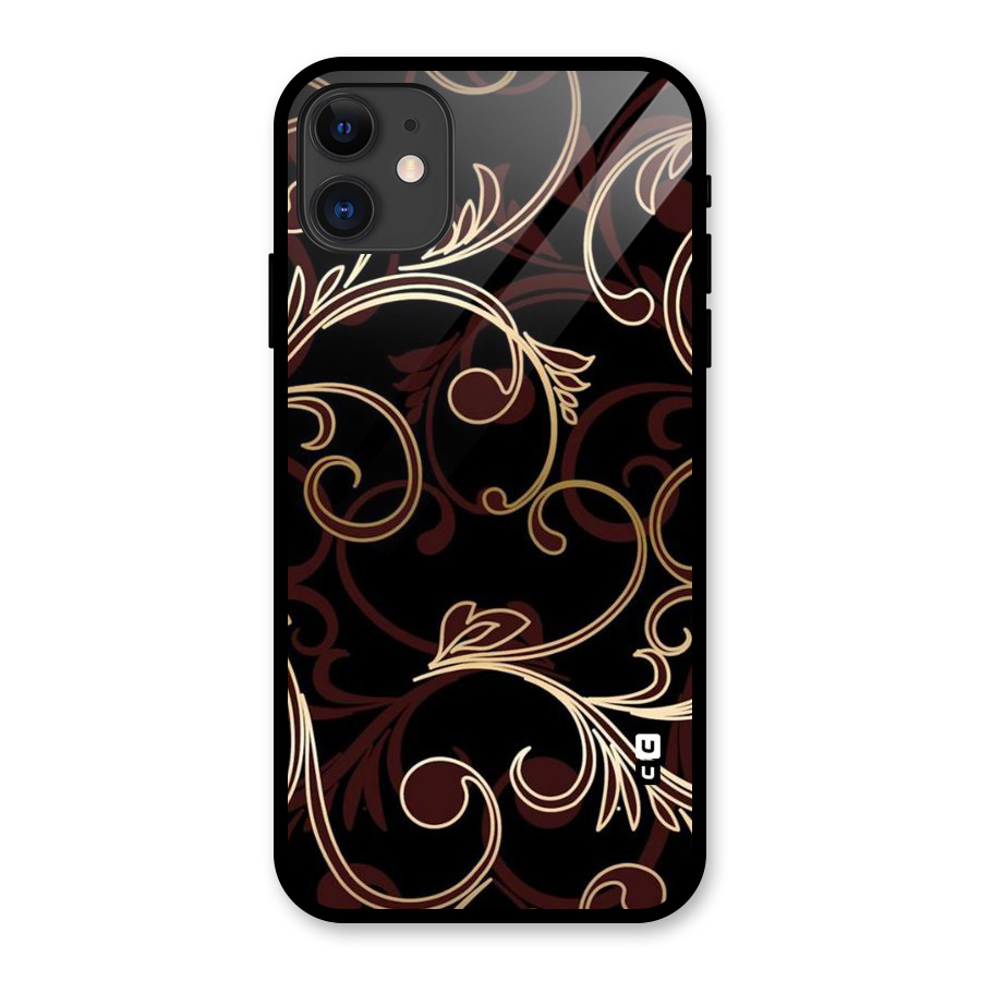 Golden Maroon Beauty Glass Back Case for iPhone 11