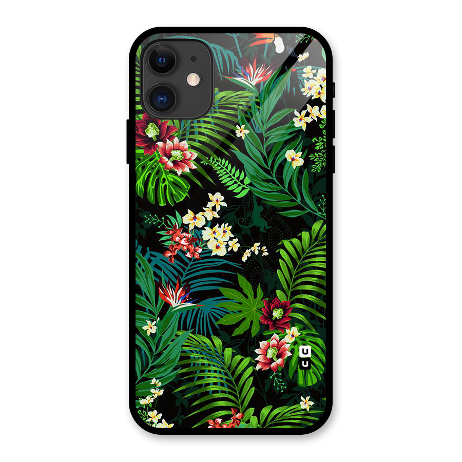 Green Leaf Design Glass Back Case for iPhone 11