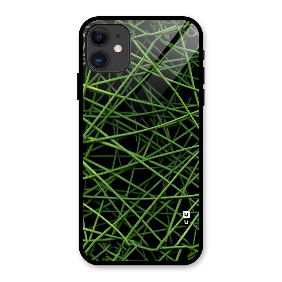 Green Lines Glass Back Case for iPhone 11