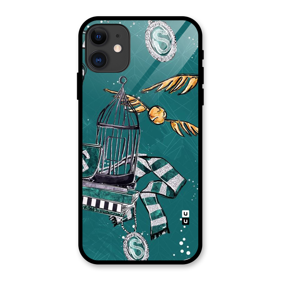 Green Scarf Glass Back Case for iPhone 11