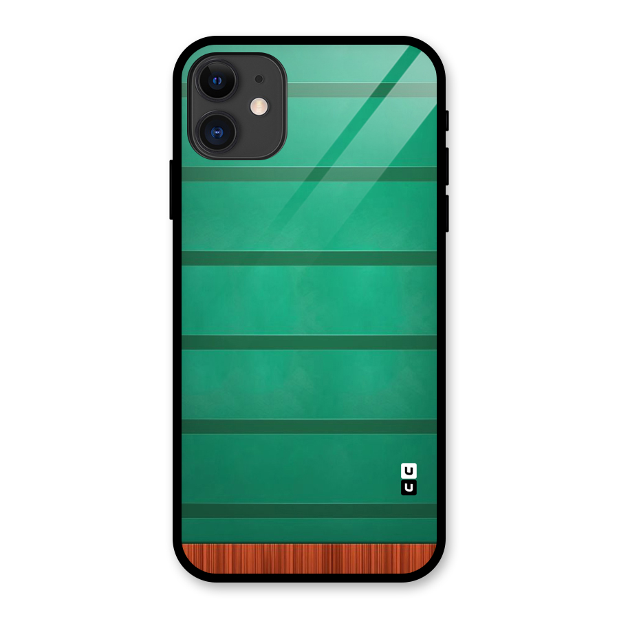 Green Wood Stripes Glass Back Case for iPhone 11