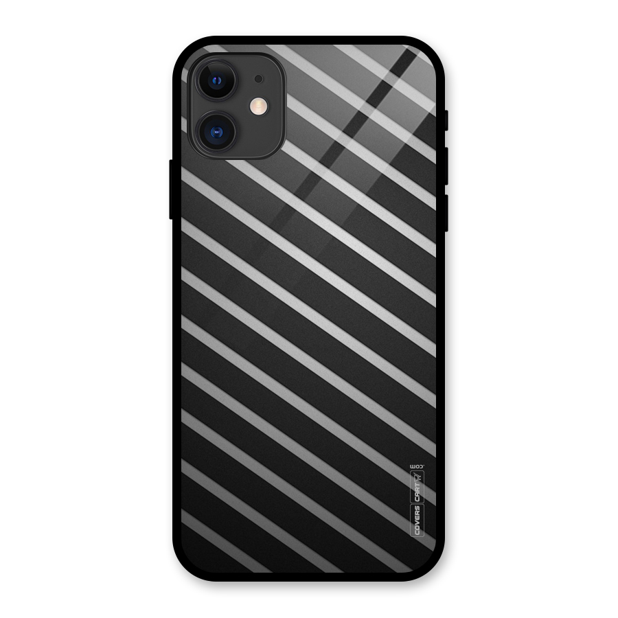 Grey And Black Stripes Glass Back Case for iPhone 11