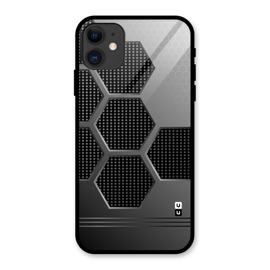 Grey Black Hexa Glass Back Case for iPhone 11