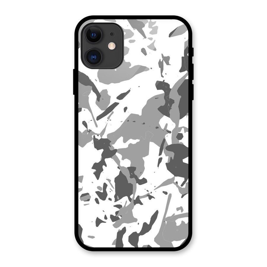 Grey Camouflage Army Glass Back Case for iPhone 11