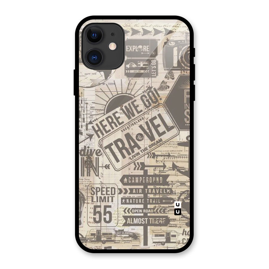 Here We Travel Glass Back Case for iPhone 11