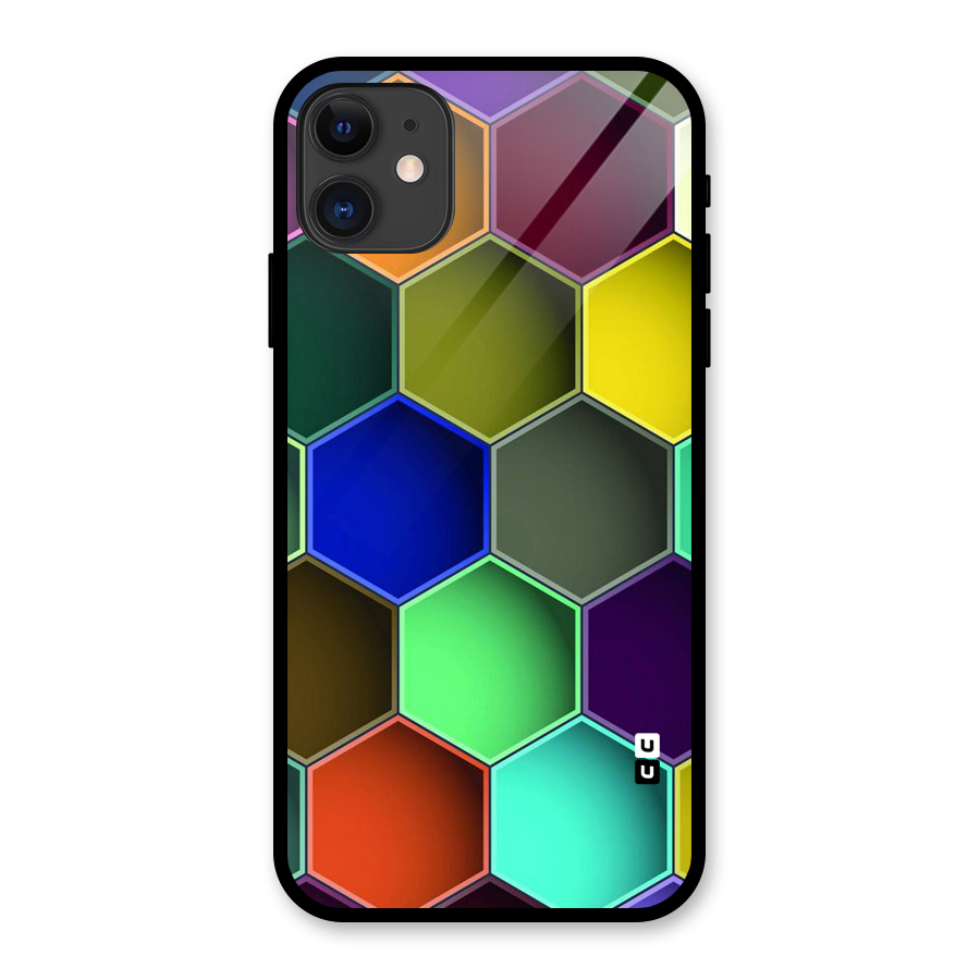 Hexagonal Palette Glass Back Case for iPhone 11