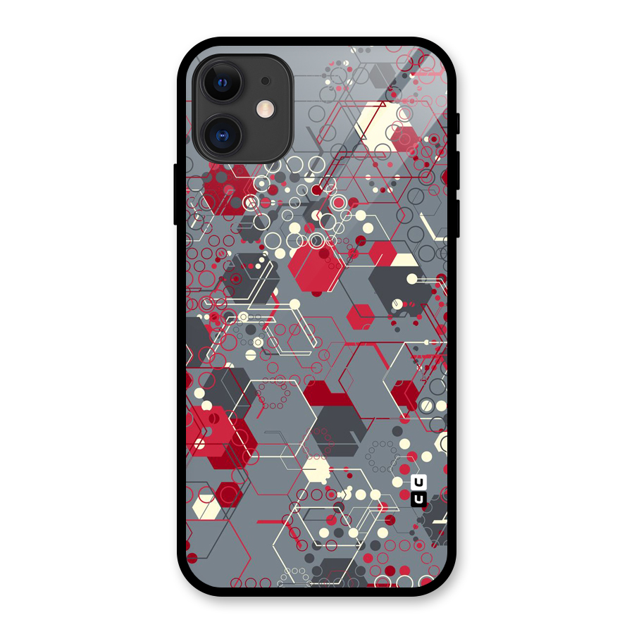 Hexagons Pattern Glass Back Case for iPhone 11