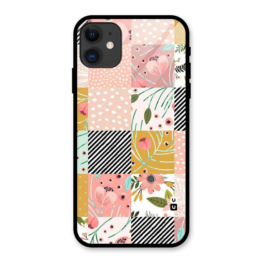 Leaf Stripe Polka Glass Back Case for iPhone 11