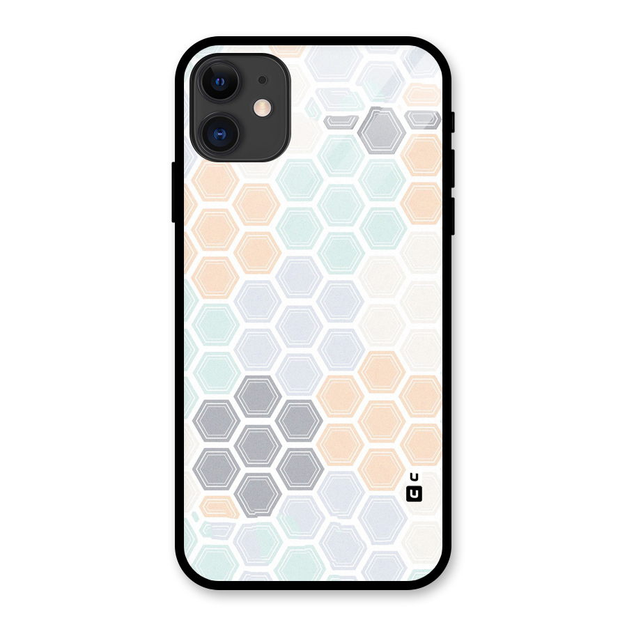 Light Hexagons Glass Back Case for iPhone 11
