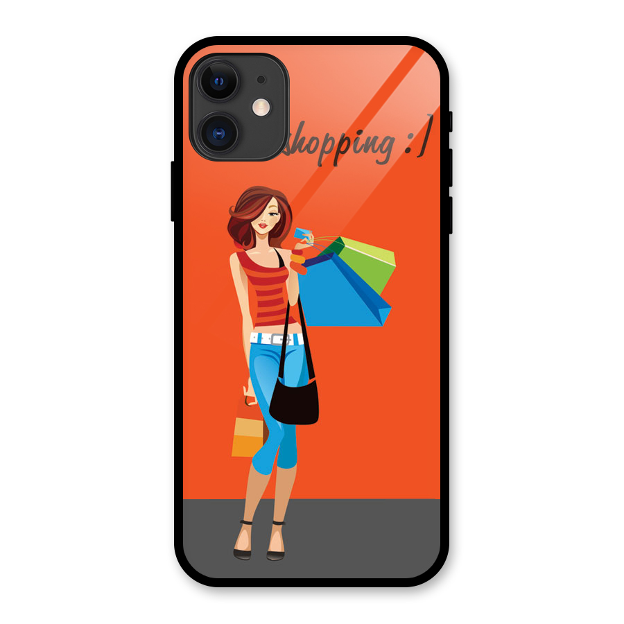 Love Shopping Classy Girl Glass Back Case for iPhone 11