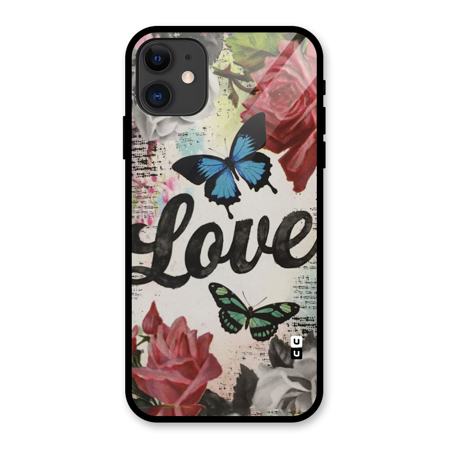 Lovely Butterfly Love Glass Back Case for iPhone 11