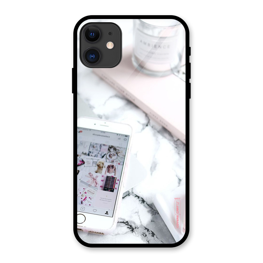 Make Up And Phone Glass Back Case for iPhone 11