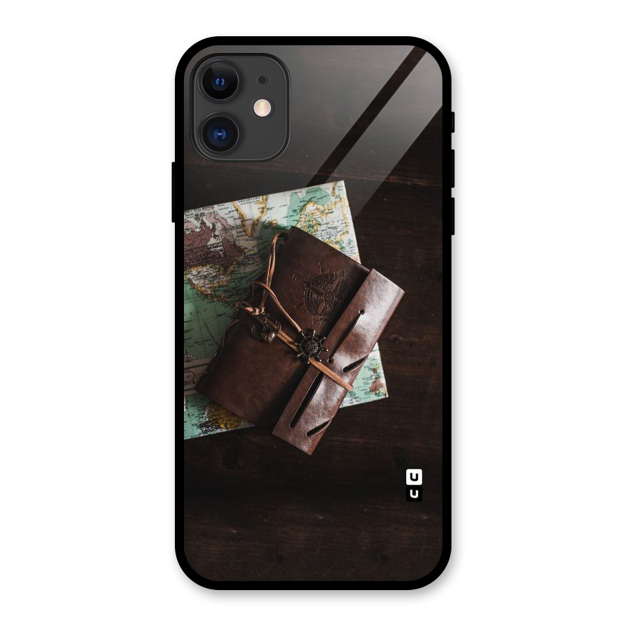 Map Journal Glass Back Case for iPhone 11