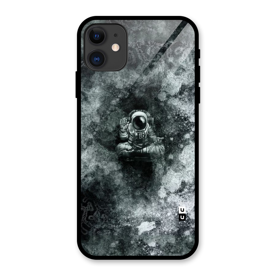 Meditating Spaceman Glass Back Case for iPhone 11