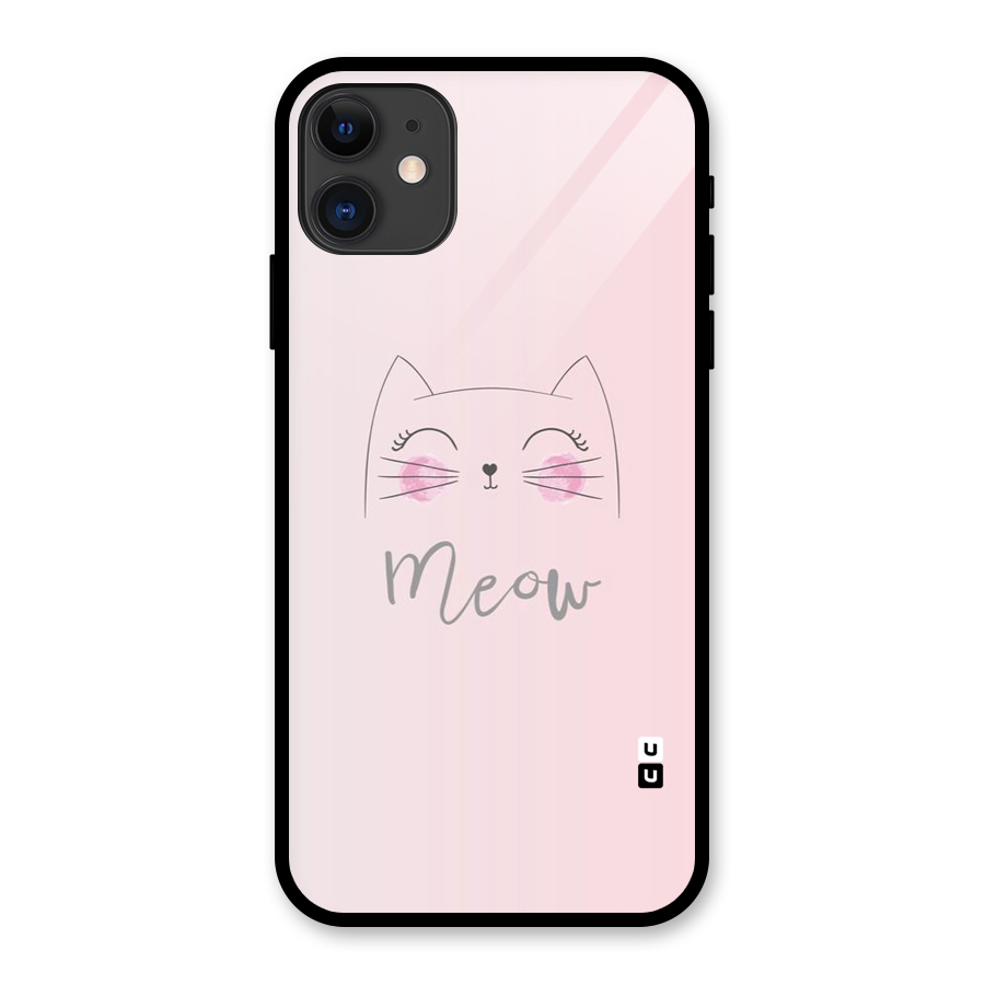 Meow Pink Glass Back Case for iPhone 11