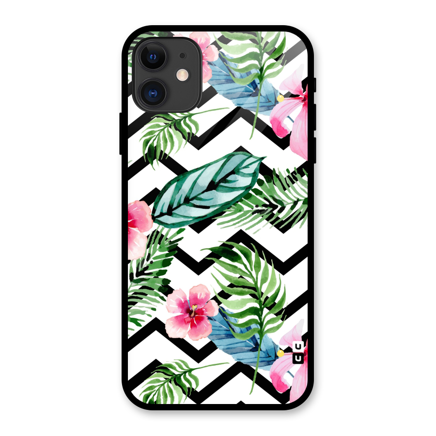Modern Flowers Glass Back Case for iPhone 11