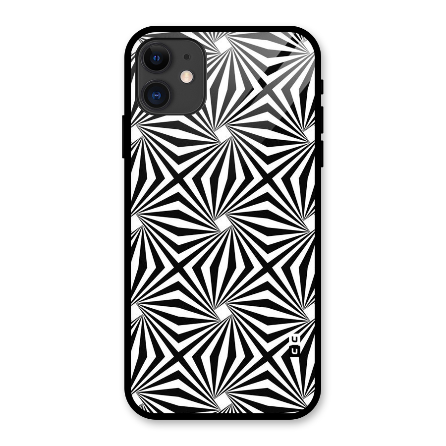 Monochromatic Swirls Glass Back Case for iPhone 11