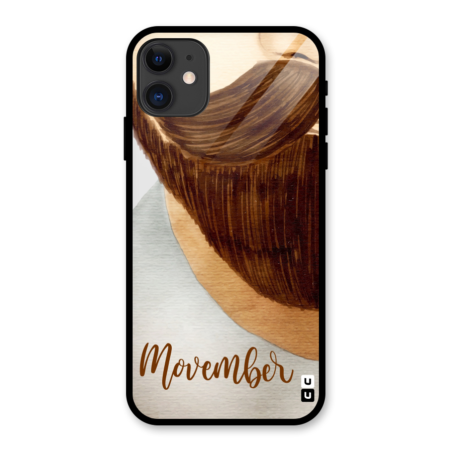 Movember Moustache Glass Back Case for iPhone 11