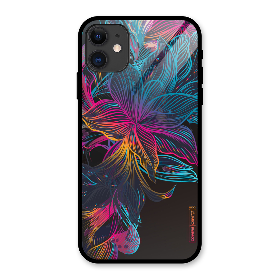 Multi-Colour Flowers Glass Back Case for iPhone 11