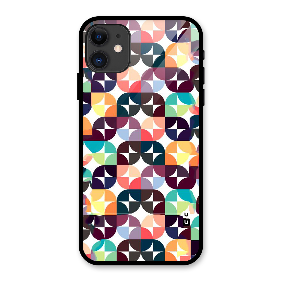 Multicolor Arc Glass Back Case for iPhone 11