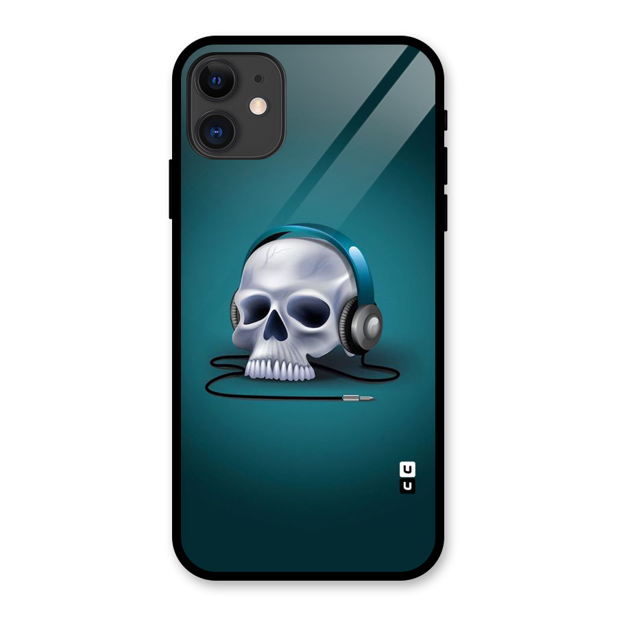 Music Skull Glass Back Case for iPhone 11