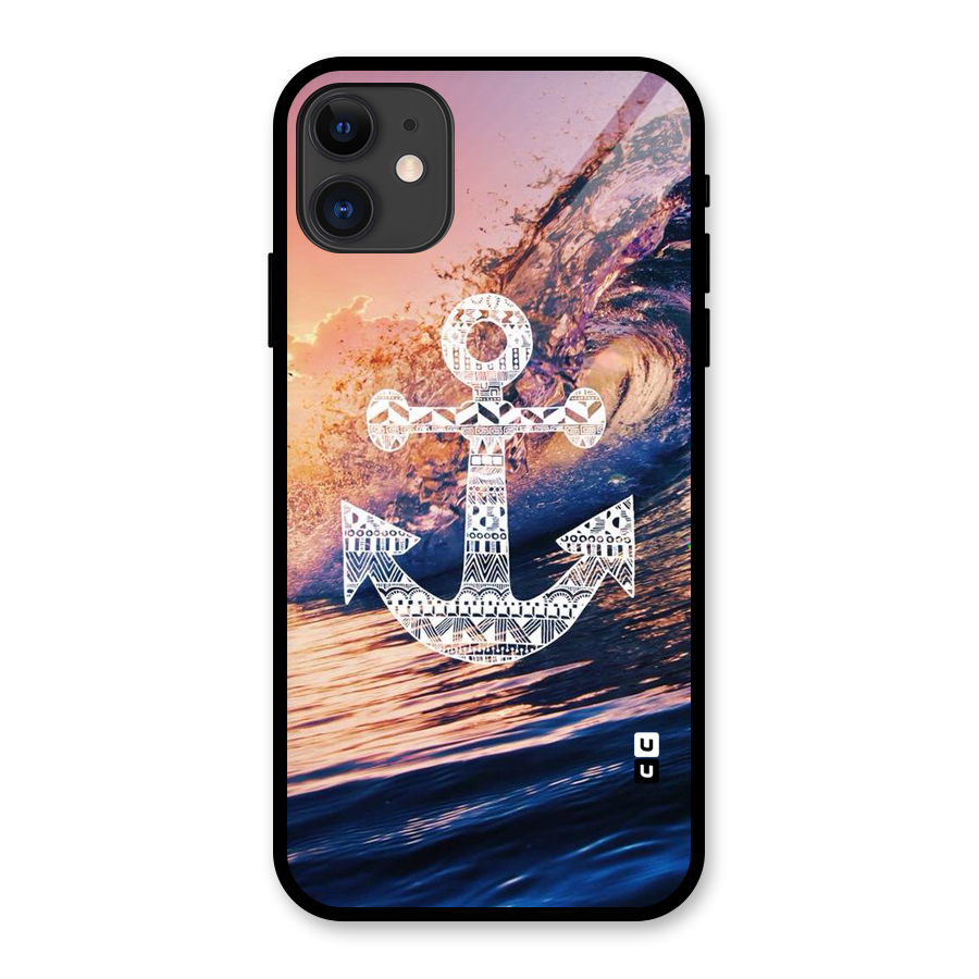 Ocean Anchor Wave Glass Back Case for iPhone 11
