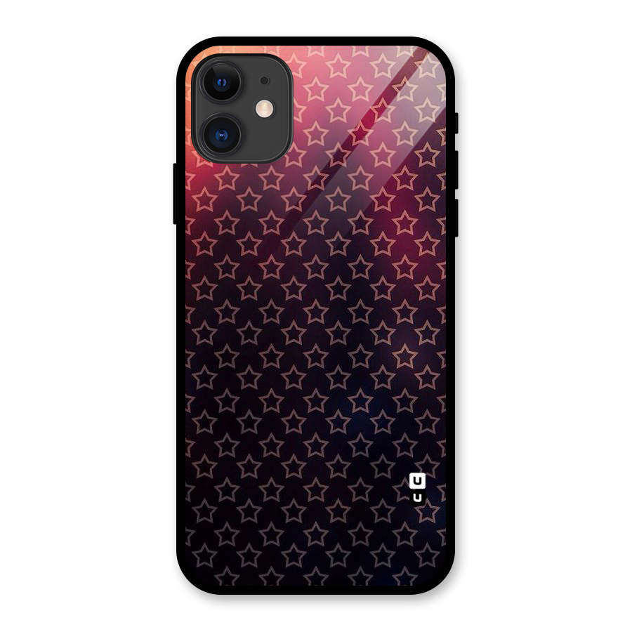 Ombre Stars Glass Back Case for iPhone 11