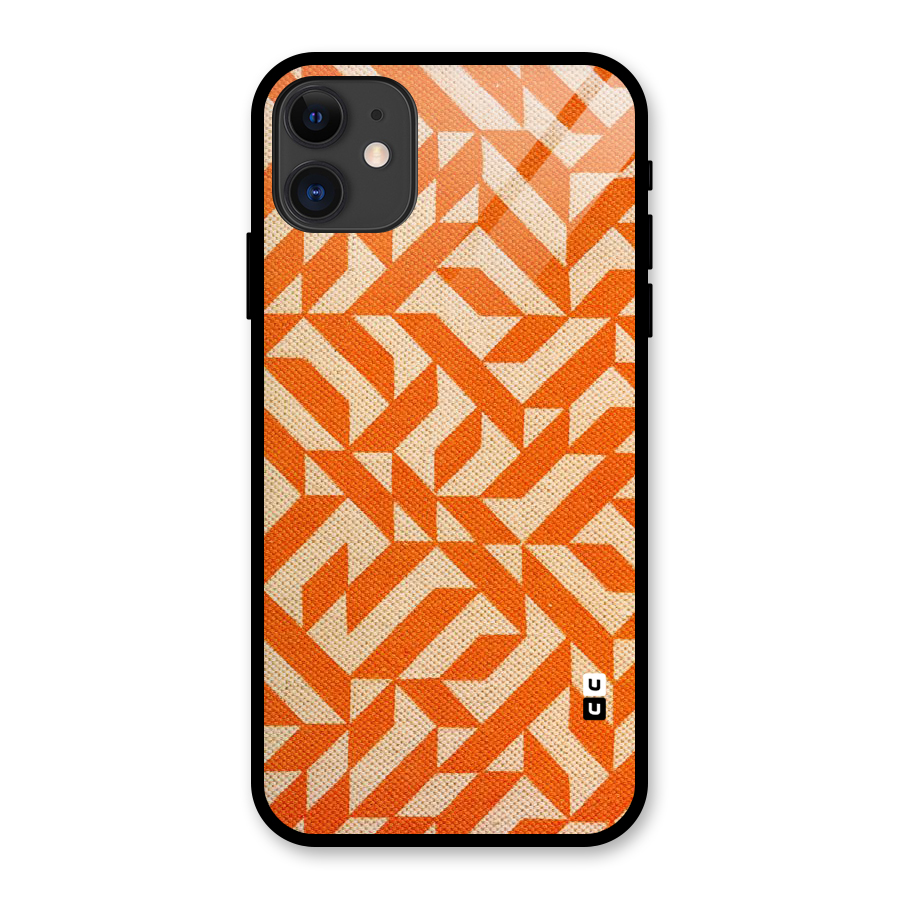 Orange Beige Pattern Glass Back Case for iPhone 11