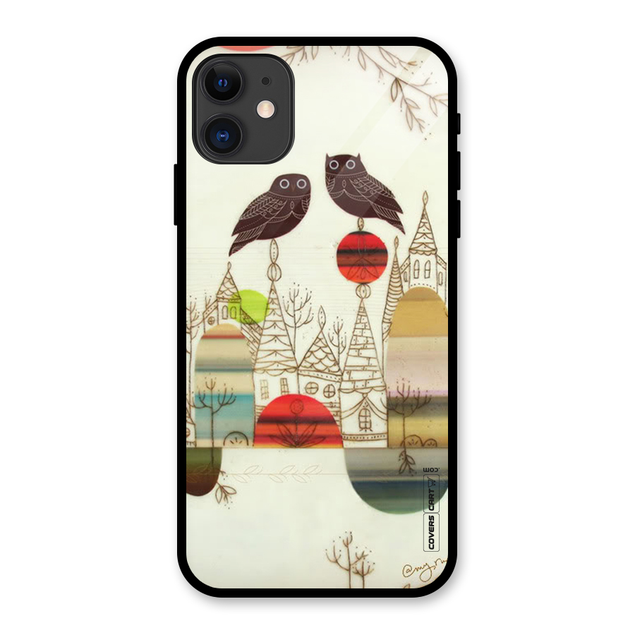 Owl Art Glass Back Case for iPhone 11