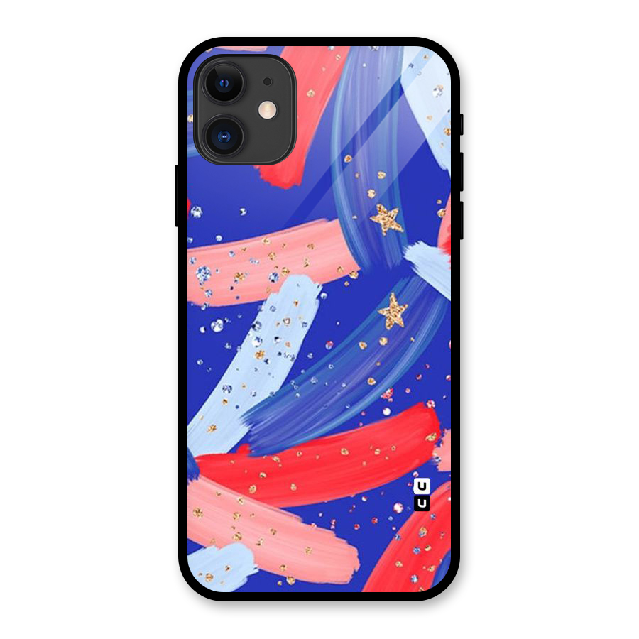 Paint Stars Glass Back Case for iPhone 11