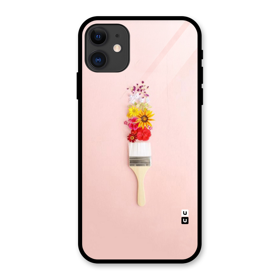 Painted Flowers Glass Back Case for iPhone 11