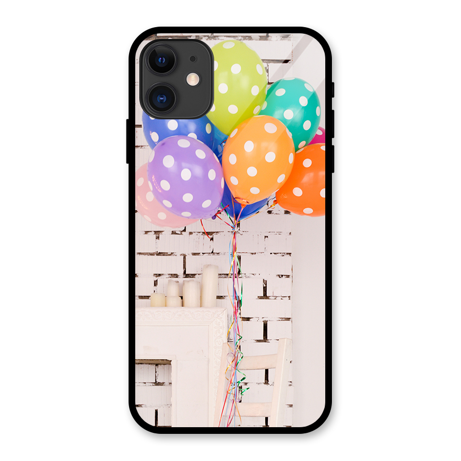 Party Balloons Glass Back Case for iPhone 11
