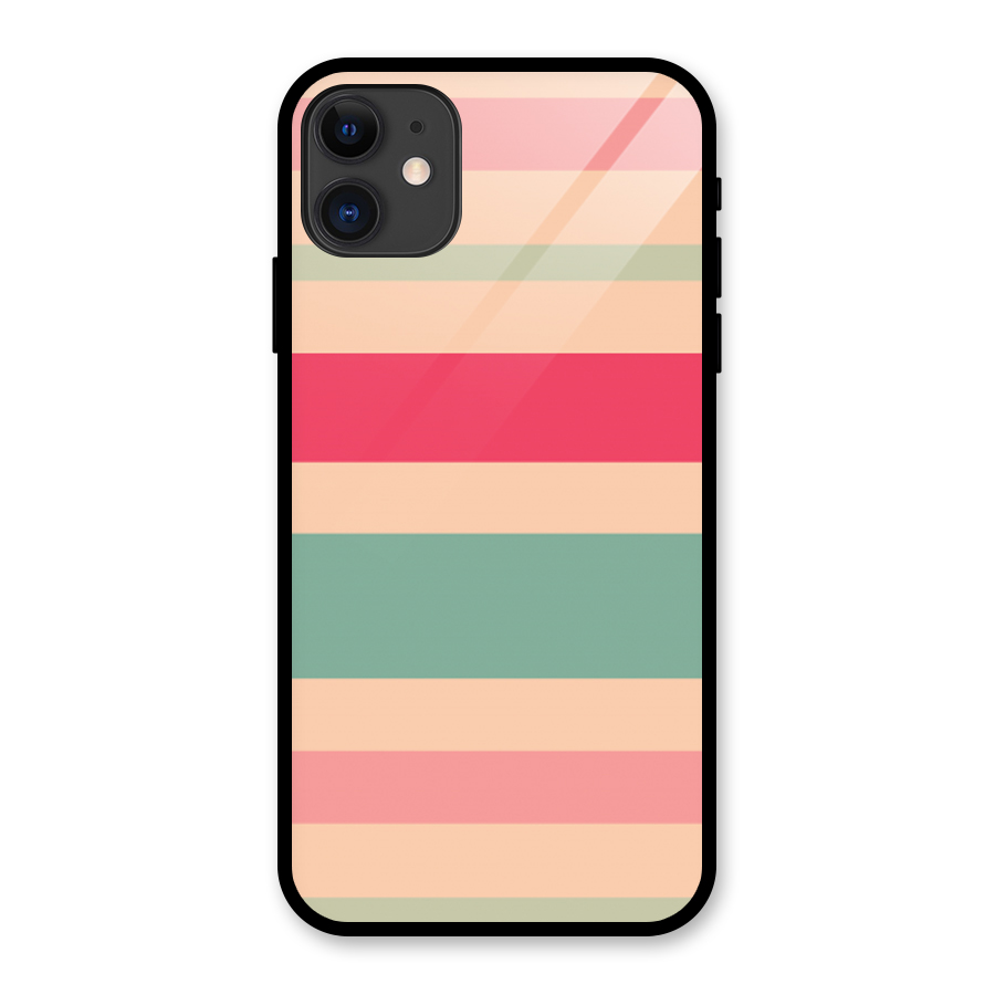 Pastel Stripes Vintage Glass Back Case for iPhone 11
